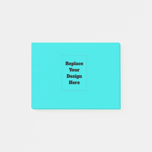 Create Your Own cyan Post-it Notes (Front)