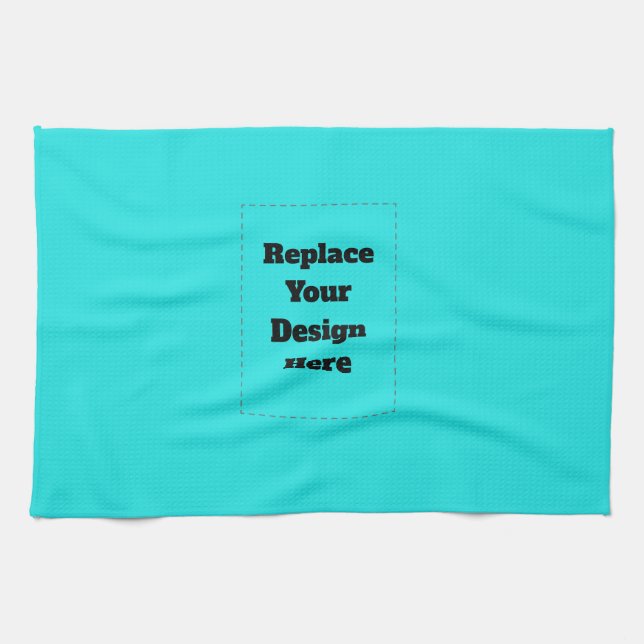 Create Your Own cyan Tea Towel (Horizontal)