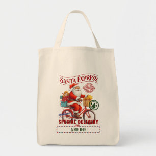 Create Your Own Cycling Santa Gift Sack Tote Bag