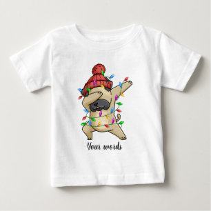 Create Your Own Dabbing Christmas Bull Dog Baby T-Shirt