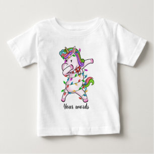 Create Your Own Dabbing Christmas Unicorn Baby T-Shirt