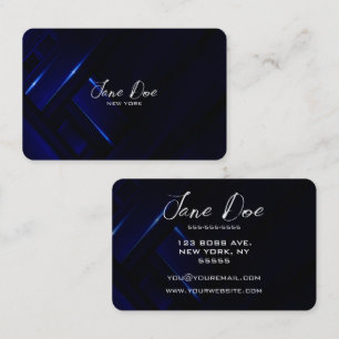Create Your Own Dark Blue Weave Business Card