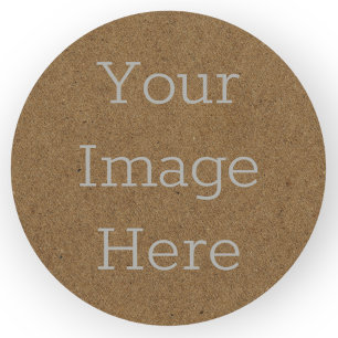 Create Your Own Dark Brown Kraft Paper Board Print Classic Round Sticker