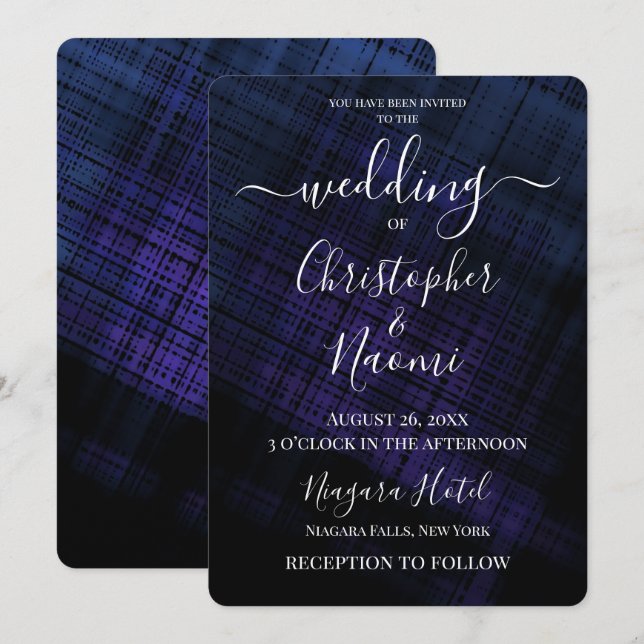 Create Your Own Dark Crosshatch Invitation (Front/Back)