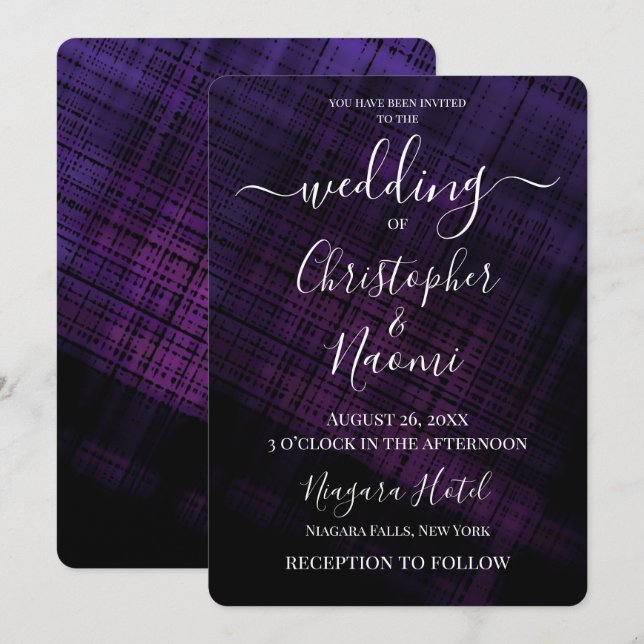 Create Your Own Dark Crosshatch Invitation (Front/Back)