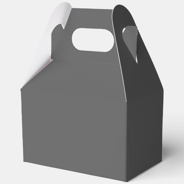 Create Your Own dark gray Custom Design Favour Box (Back)