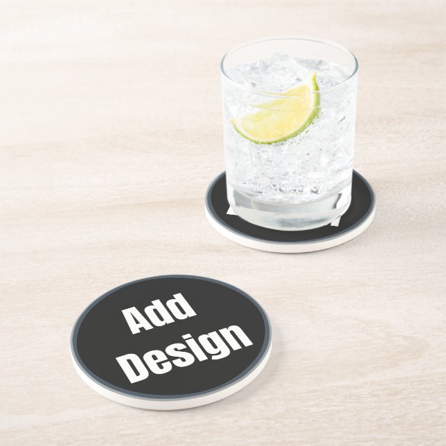 Create Your Own dark grey blue personalised Coaster (Side)
