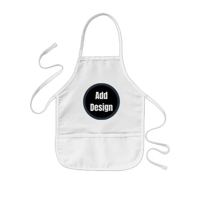 Create Your Own dark grey blue personalised Kids Apron (Front)