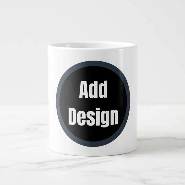 Create Your Own dark grey blue personalised Large Coffee Mug (Front)