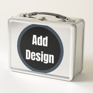 Create Your Own dark grey blue personalised Metal Lunch Box