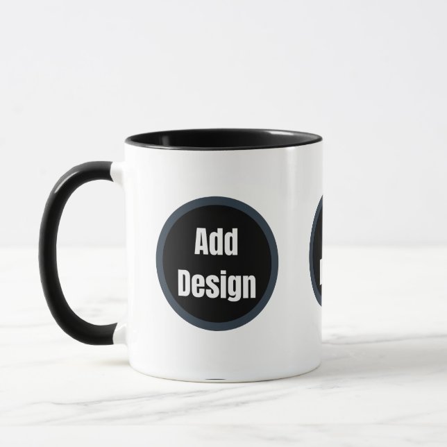 Create Your Own dark grey blue personalised Mug (Left)