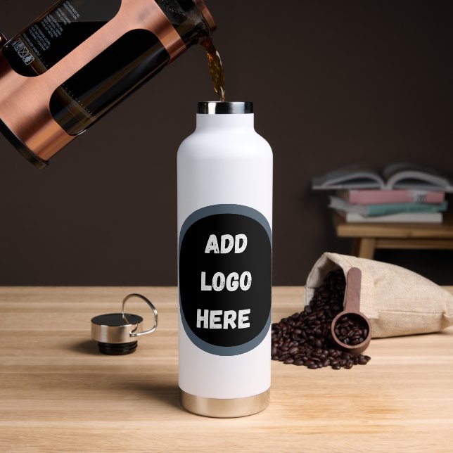 Create Your Own dark grey blue personalised Water Bottle (Coffee)