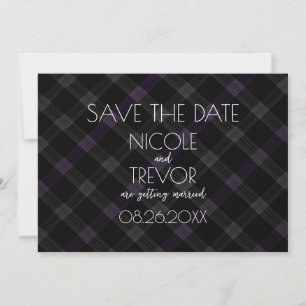 Create Your Own - Dark Grey Plaid Save The Date