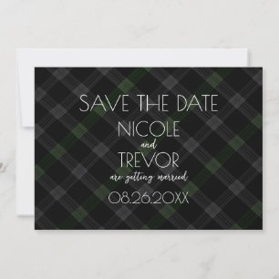 Create Your Own - Dark Grey Plaid Save The Date