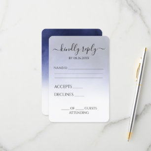 Create Your Own Dark Indigo Blue Cloud RSVP Card