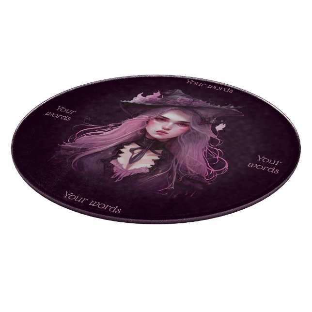 Create Your Own Dark Purple Witch Cutting Board (Corner)