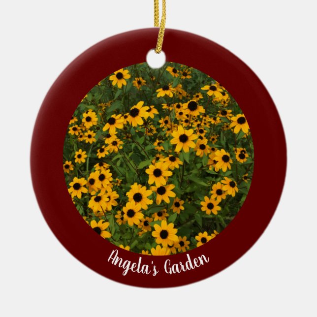 Create Your Own Dark Red Personalised Photo Ceramic Tree Decoration (Front)