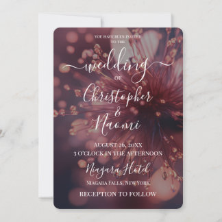 Create Your Own Dark Sparkle Flower Closeup Invitation