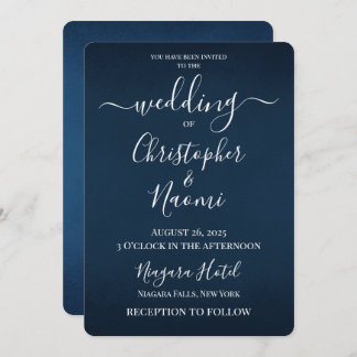 Create Your Own Deep Shaded Blue Wedding Invitation