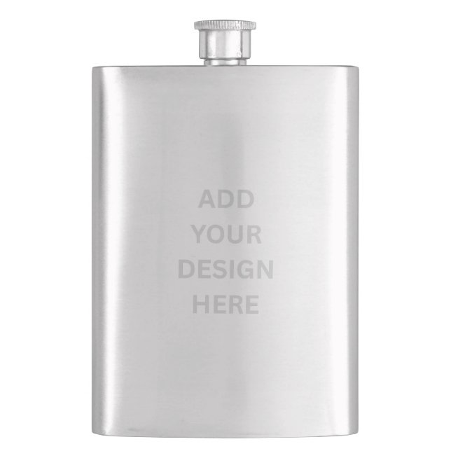 Create Your Own Design Classic 8oz Stainless Steel Hip Flask (Front)