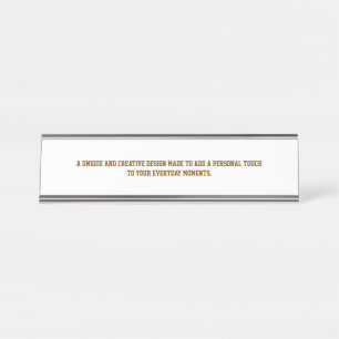 Create Your Own Desk Name Plate (2" x 8") Silver