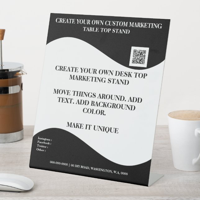 Create your own desktop office marketing stand pedestal sign (In SItu)