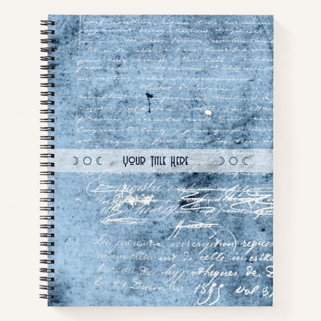 Create Your Own Distressed Blue Love Letter Notebook (Front)