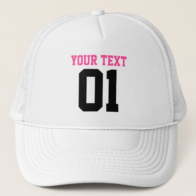 CREATE-YOUR-OWN DIY Custom Print Bachelorette Pink Trucker Hat (Front)