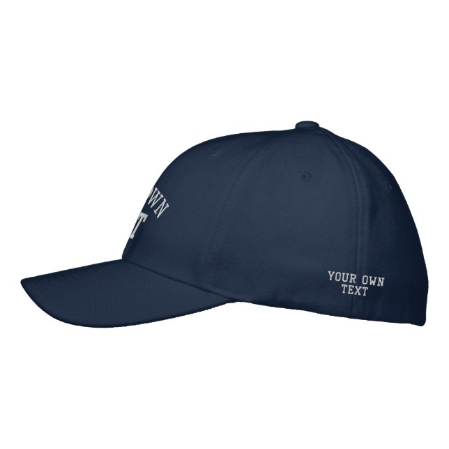 CREATE-YOUR-OWN DIY Custom Text with various fonts Embroidered Hat (Left)