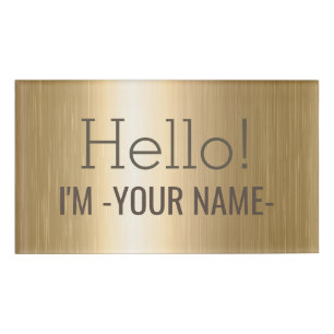 CREATE-YOUR-OWN DIY Custom upload design Gold Name Tag