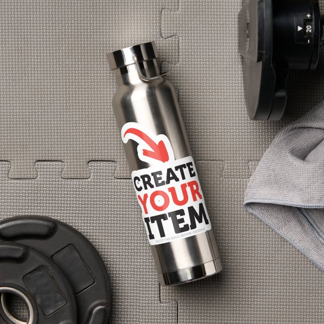 CREATE-YOUR-OWN DIY Custom upload design Healthy Water Bottle (Gym (Rotated))