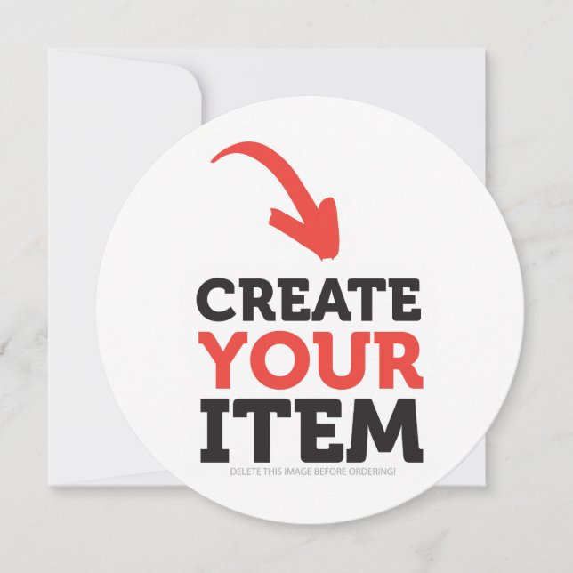 CREATE-YOUR-OWN DIY Custom upload design Round Card (Front)