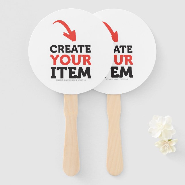 CREATE-YOUR-OWN DIY Custom upload design Round Hand Fan (Front and Back)