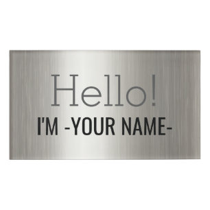 CREATE-YOUR-OWN DIY Custom upload design Silver Name Tag