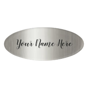 CREATE-YOUR-OWN DIY Custom upload design Silver Name Tag