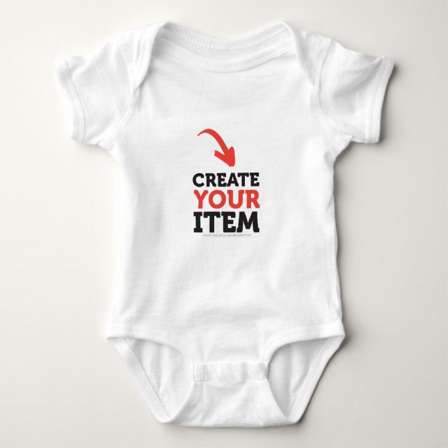CREATE-YOUR-OWN DIY Custom upload your design Baby Bodysuit (Front)