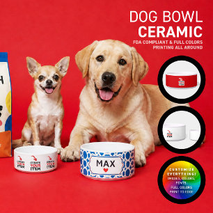CREATE-YOUR-OWN DIY Custom upload your design Dog Bowl