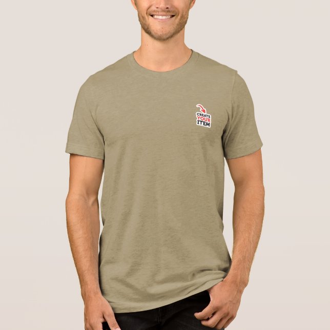 CREATE-YOUR-OWN DIY Custom upload your logo pocket Tri-Blend Shirt (Front)