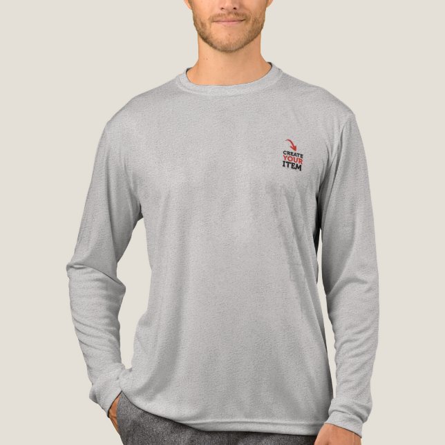 CREATE-YOUR-OWN DIY Custom upload your logo pocket Tri-Blend Shirt (Front)