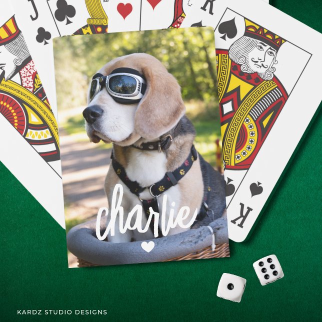 Create Your Own Dog Name Photo Playing Cards (Add your dog´s name and favorite picture.)