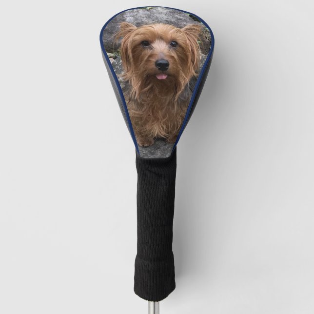 Create Your Own Dog Photo Custom Pet Dark Blue Golf Head Cover (Front)