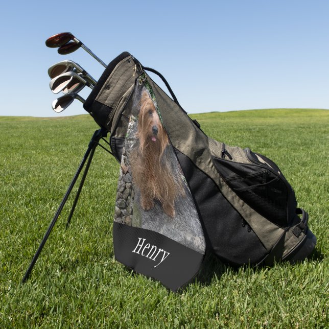 Create Your Own Dog Photo Custom Pet Golf Golf Towel (Green)