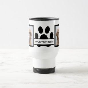 Create Your Own Dog Photo Paw Print  Travel Mug