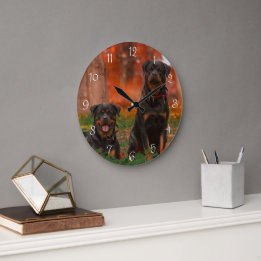Create Your Own Dog Photo Round Wall Clock