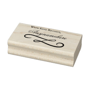 Create Your Own Double Calligraphy Signature Line Rubber Stamp
