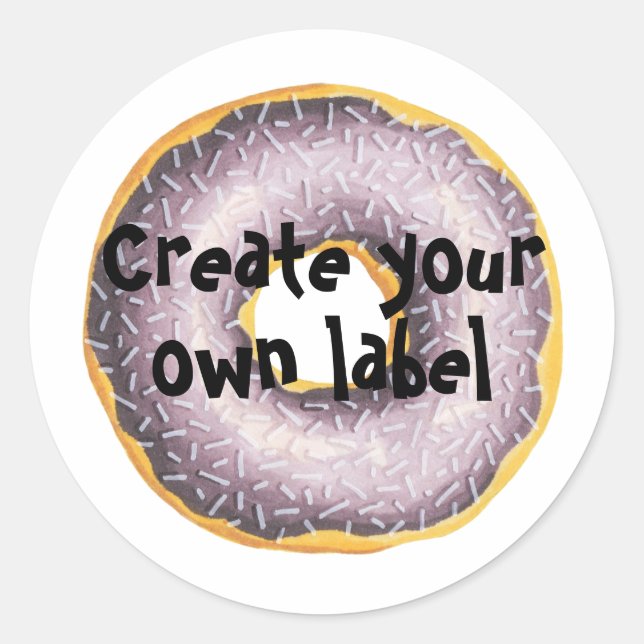 Create Your Own Doughnut Classic Round Sticker (Front)