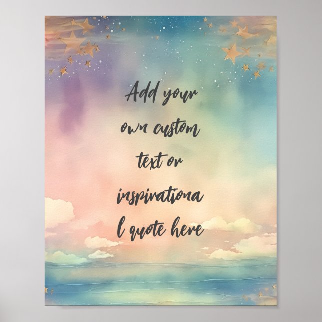 Create Your Own Dreamy Ocean Motivational Quote Poster (Front)