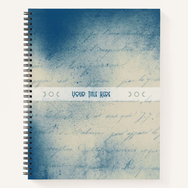 Create Your Own Dreamy Romantic Blue Love Letter Notebook (Front)
