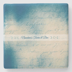 Create Your Own Dreamy Romantic Blue Love Letter Stone Coaster