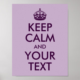 Create Your Own Eggplant Keep Calm and Your Text Poster
